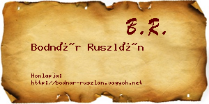 Bodnár Ruszlán névjegykártya
